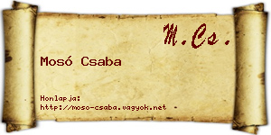 Mosó Csaba névjegykártya